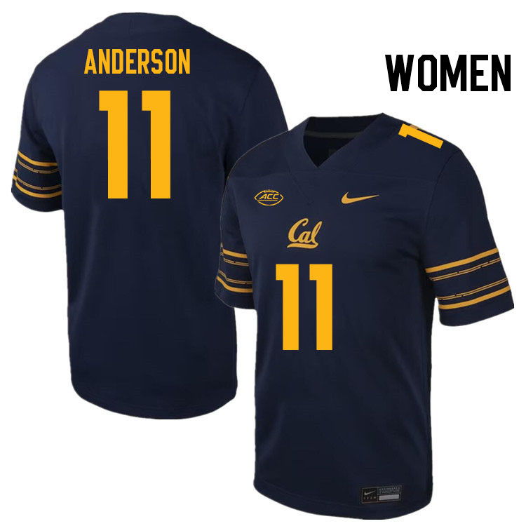 Women #11 Mavin Anderson California Golden Bears ACC Conference College Football Jerseys Stitched Sa